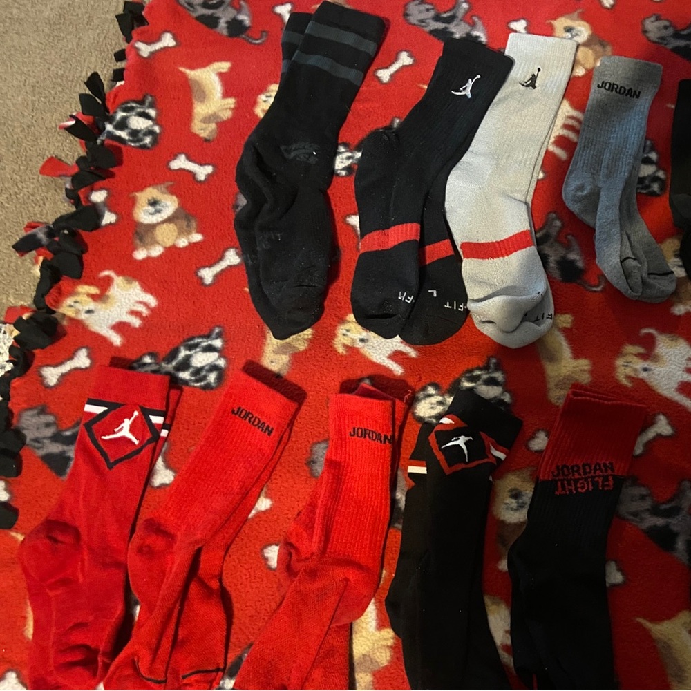 Jordan Boys Assorted Socks - Black, Red, Gray